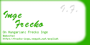 inge frecko business card
